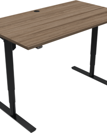 Hæve- Sænkebord Skrivebord Zennord Comfortzone To-bens Firkantet Valnød Sort 65-125 Cm