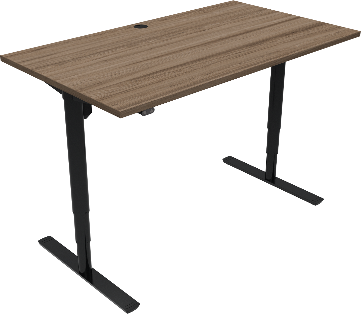Hæve- Sænkebord Skrivebord Zennord Comfortzone To-bens Firkantet Valnød Sort 65-125 Cm