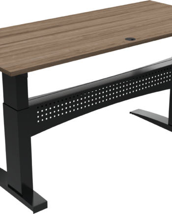 Hæve- Sænkebord Skrivebord Zennord Flexdesk To-bens 180x80 Cm Valnød Melamin Mørk Natur Sort