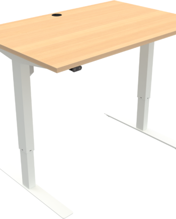 Hæve- Sænkebord To-bens Firkantet Zennord Updown Natur Hvid 68-118 Cm Højde 120x80 Cm
