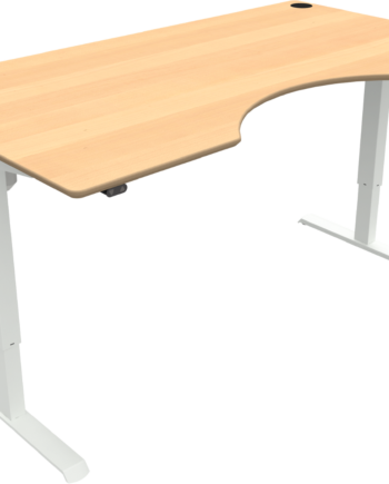 Hæve- Sænkebord To-bens Zennord Adaptdesk Skrivebord Med Centerudskæring Natur Hvid Bøg 68-118 Cm