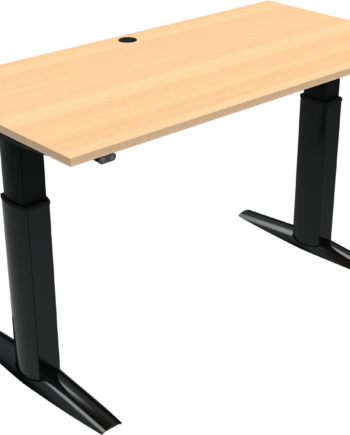 Hæve- Sænkebord To-bens Zennord Elevateline Sit- Ståbord   Bæredygtig Bøg Natur Sort 160x80 Cm Højde 68-120 Cm
