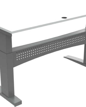 Hæve- Sænkebord To-bens Zennord Flexdesk 160x80 Cm H65-122 Cm Hvid Sølv