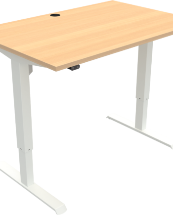 Hæve- Sænkebord Zennord Adaptdesk To-bens Firkantet Natur Hvid 25 Mm Mfc Bordplade Højde 68-118 Cm