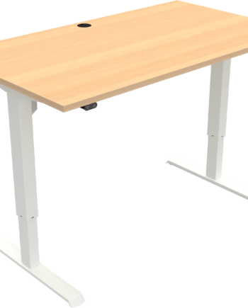 Hæve- Sænkebord Zennord Adaptdesk To-bens Firkantet 140x80 Cm Justerbart 68-118 Cm Natur Hvid