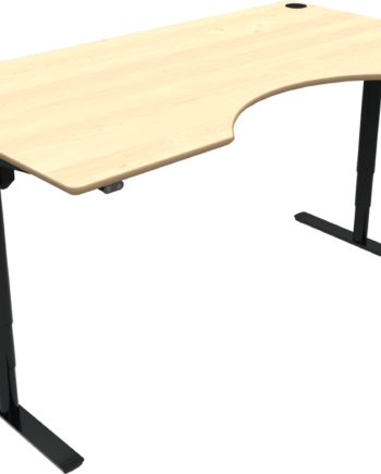 Hæve- Sænkebord Zennord Comfortzone Centerudskæring Ahorn Sort Justerbart Skrivebord H65-125 Cm