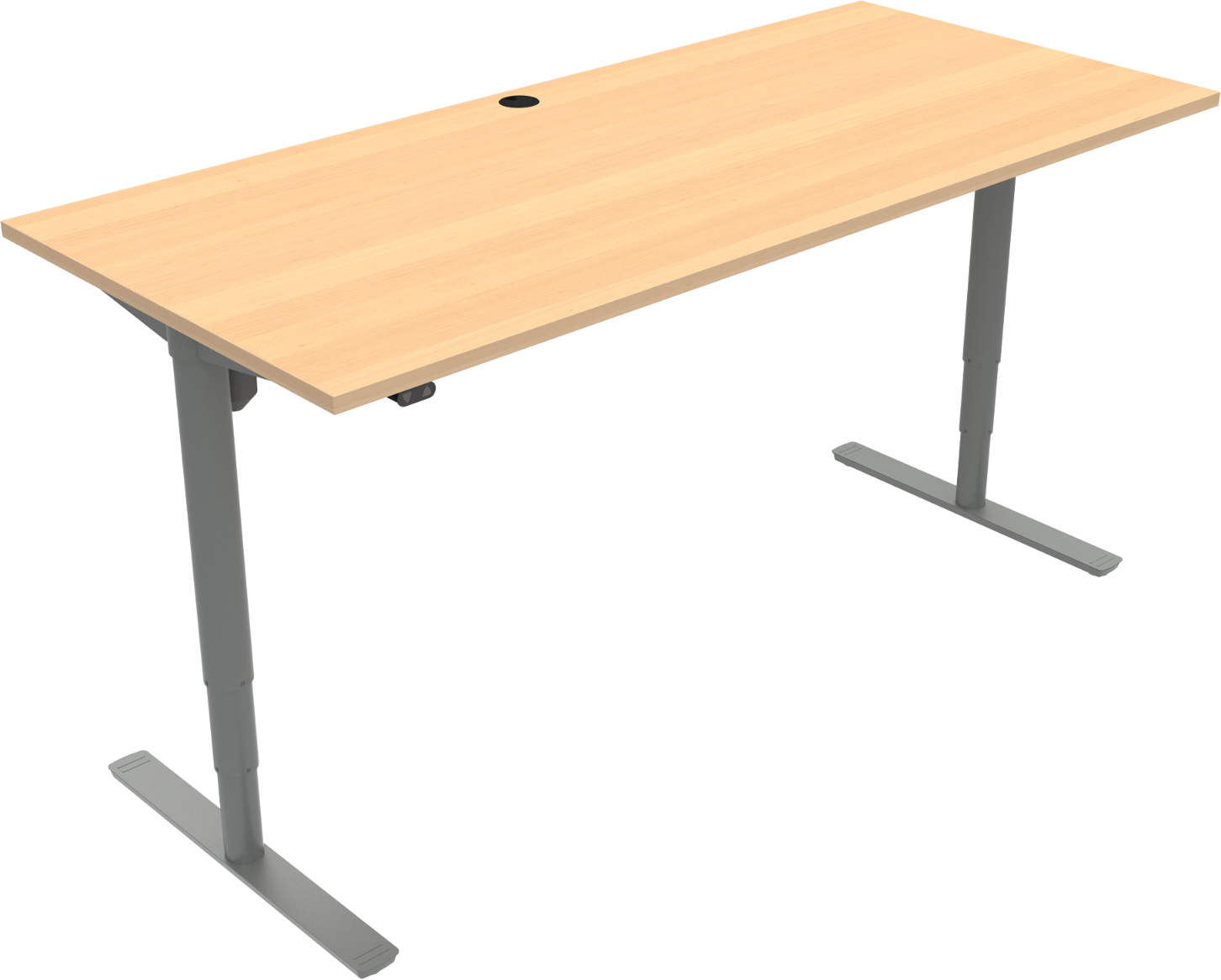 Hæve- Sænkebord Zennord Comfortzone Højdejusterbart Skrivebord -bens Firkantet Bøg Sølv 180x80 Cm