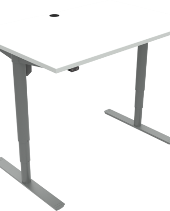 Hæve- Sænkebord Zennord Comfortzone To-bens Firkantet Skrivebord Hvid Sølv 120x80 Cm Justerbart 65-125 Cm