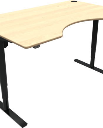 Hæve- Sænkebord Zennord Comfortzone To-bens Med Centerudskæring 160ã 100 Cm Ahorn Natur Sort