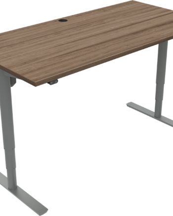 Hæve- Sænkebord Zennord Comfortzone To-bens 160x80 Cm Valnødoverflade Sølvstel