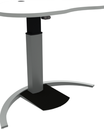 Hæve- Sænkebord Zennord Ergotable Hjerteformet Enkeltben H68-120 Cm 90ã 117 Cm Hvid Sølv