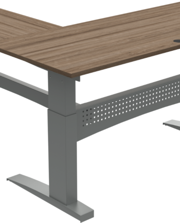 Hæve- Sænkebord Zennord Flexdesk Trebenet Firkantet 180   180 Cm Valnød Sølv