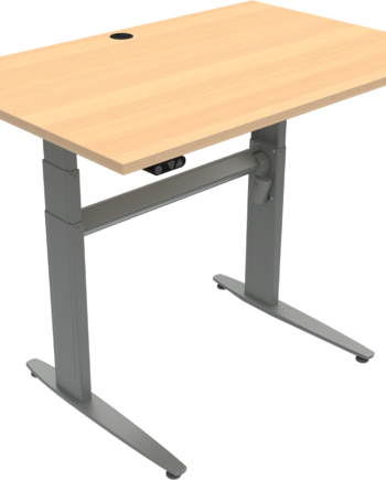 Hæve- Sænkebord Zennord Movemate Firkantet To-bens 120x80x120 Cm Natur Sølv