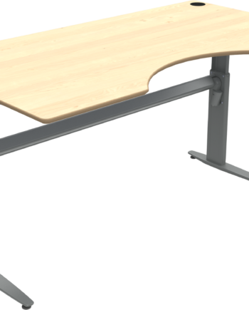 Hæve- Sænkebord Zennord Movemate To-bens Med Centerudskæring  Ahorn Sølv   180ã 100 Cm