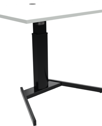 Hæve- Sænkebord Zennord Optiheight Enkeltben Skrivebord Firkantet 120ã 80 Cm Hvid Sort