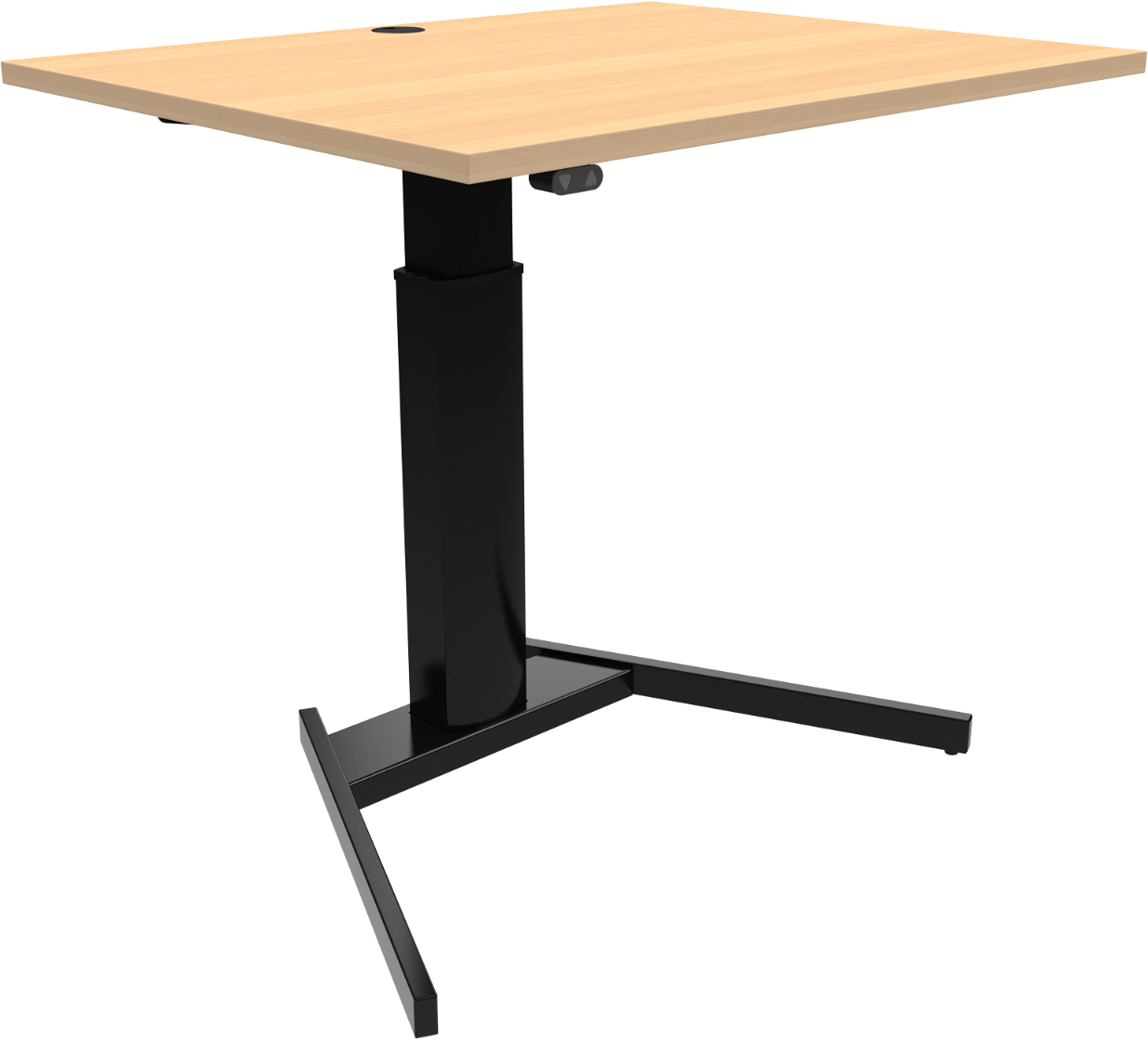 Hæve- Sænkebord Zennord Optiheight Enkeltben Skrivebord Natur Sort 80x100 Cm