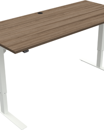 Hæve- Sænkebord Zennord Updown To-bens Ståbord 180x80 Cm Valnød Melamin Mørk Natur Hvid