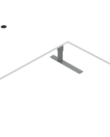 Hæve- Sænkebord Zennord Versastand Ergonomisk Tre-bens Firkantet 57-122 Cm Hvid Sølv