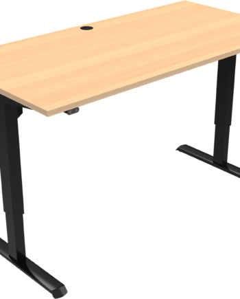 Hæve-sænkebord Zennord Adaptdesk Sit-stand  To-bens Firkantet  Bøg Melamin Natur Med Sort Stel  Højdejusterbart 68 118 Cm