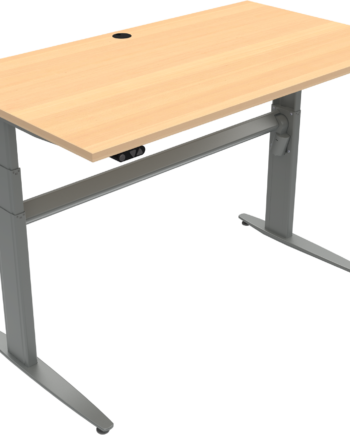 Hæve-sænkebord Zennord Movemate To-bens Firkantet Sit- Ståbord 140x80 Cm Bøge Natur-sølv H68-120 Cm