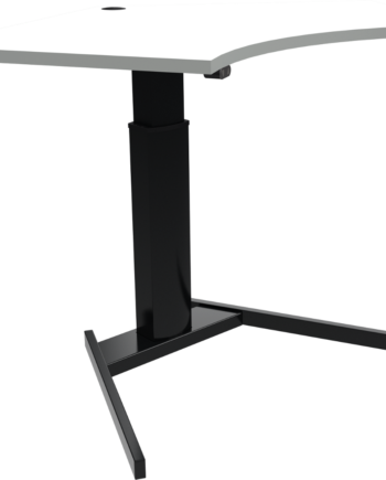 Hæve-sænkebord Zennord Optiheight Femkantet Enkeltben   Justerbart Skrivebord Hvid Sort  68-120 Cm
