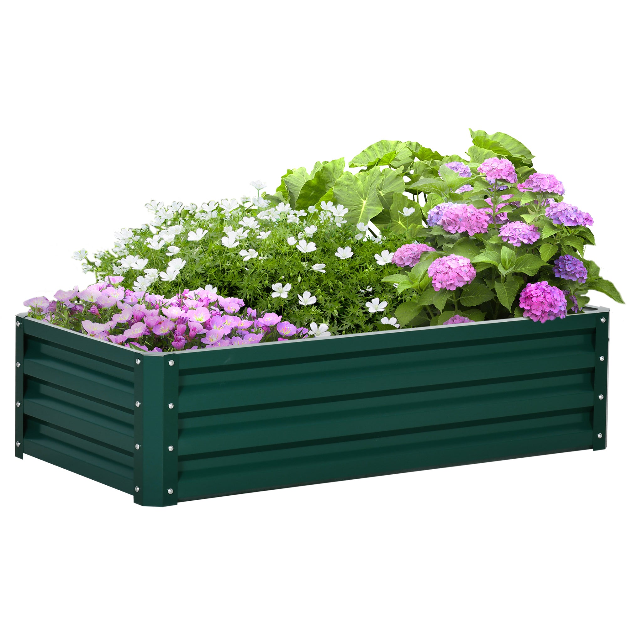 Hævet Bede Vejrbestandig åben Bund Galvaniseret Stål 120 Cm 60 Cm 30 Cm Grøn