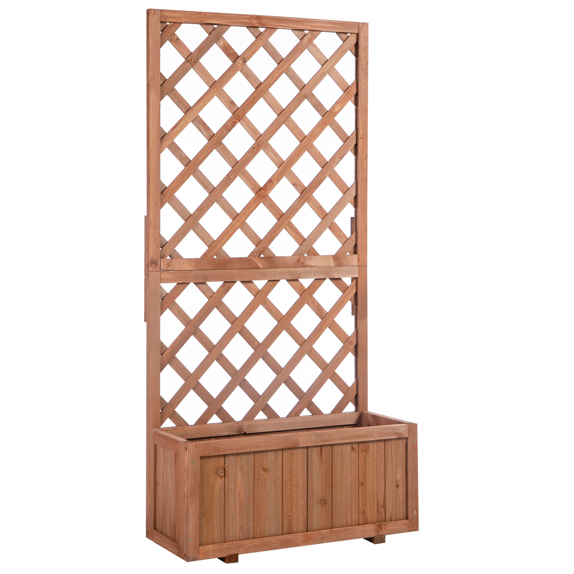 Hævet Plantekasse Med Espalier Espalierplantekasse Træblomsterkasse 72 5x31 5x149 Cm Til Have Altan Terrasse Blomsterpotte Til Klatreplanter Blomster Orange