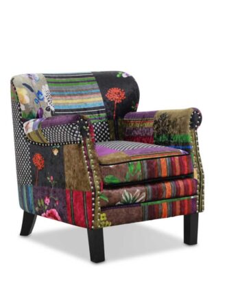Haga Leeds Lænestol Multifarvet Fløjl Patchwork     Armlæn