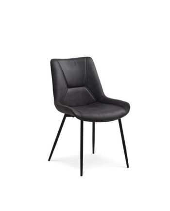 Hannah Spisebordsstol Grafit Grå Uf Plastik Polyester Stof Og Sort Metal