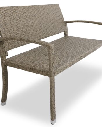 Havebænk   Polyrattan  Beige Grå  122x55x90 Cm