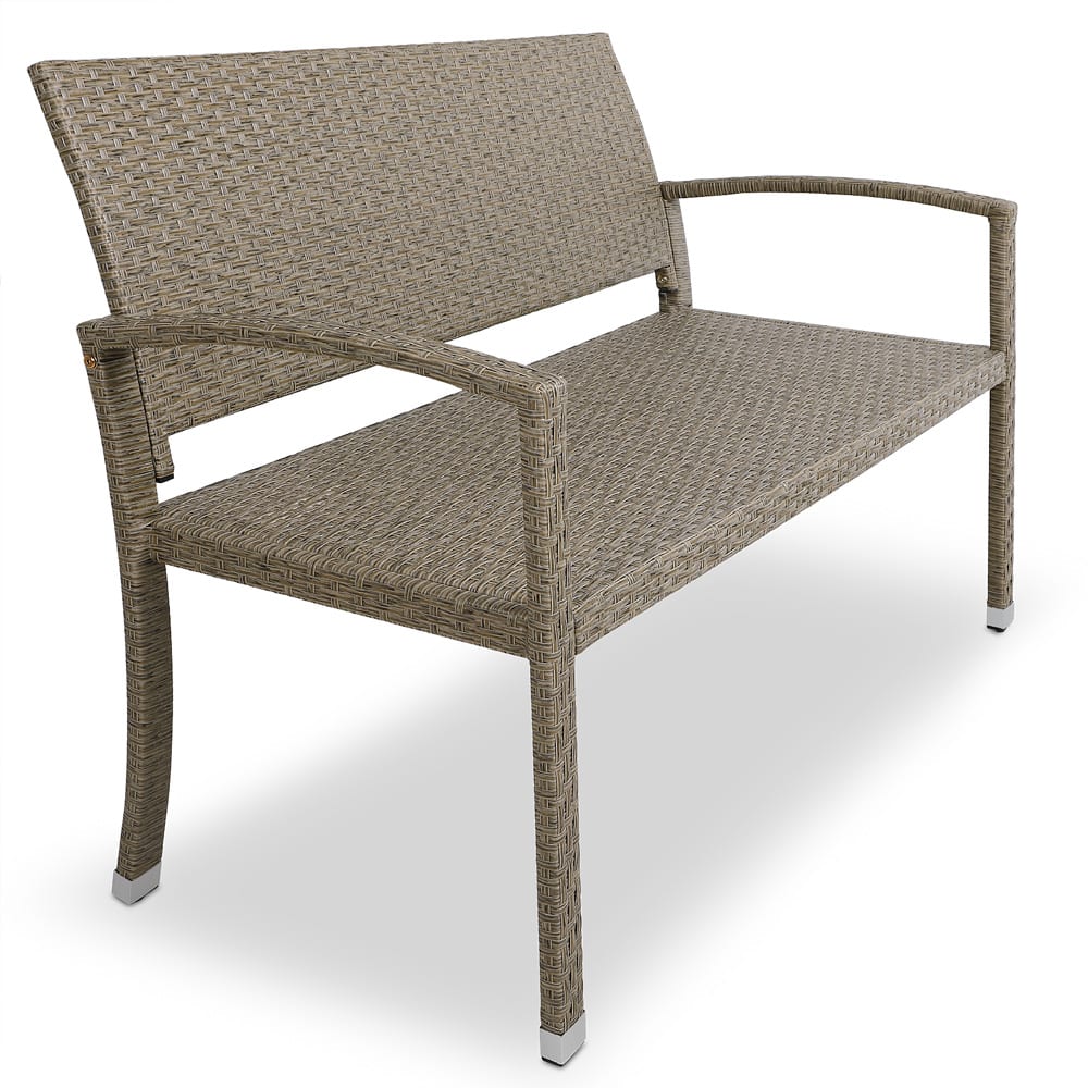 Havebænk   Polyrattan  Beige Grå  122x55x90 Cm
