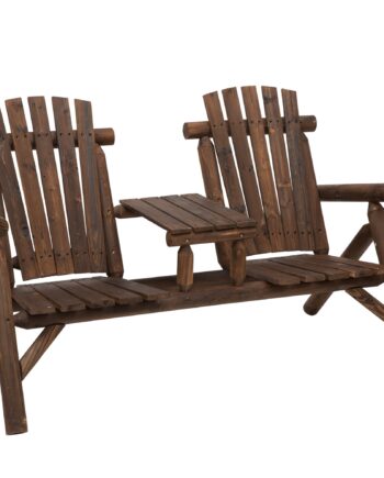 Havebænk Med Bord  Havemøbler  Bænk    Stole  Massivt Træ  Brun  157   88   103 Cm