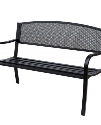 Havebænk  Parkbænk   -personers  Stål  Sort  B127   D60   H87 Cm