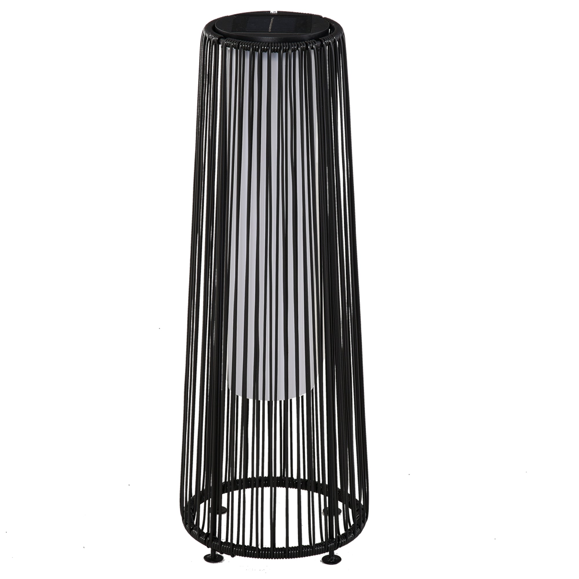 Havelampe Udendørslampe Solcelledrevet Timers Drift Rottinglook Sort 21 21 61 Cm