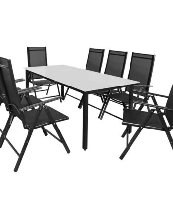 Havemøbelsæt  Alu  190x90cm Bord  Antracit