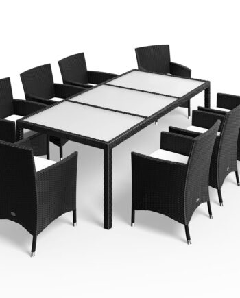 Havesiddegruppe   Polyrattan Bali   Stk  Sort Stabelbar