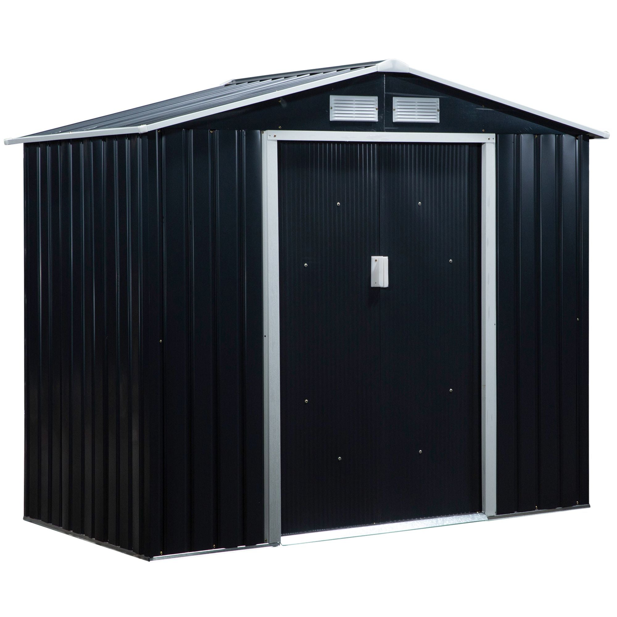 Haveskur Med Skydedøre 13 30 85 Cm Metal Trækulsgrå