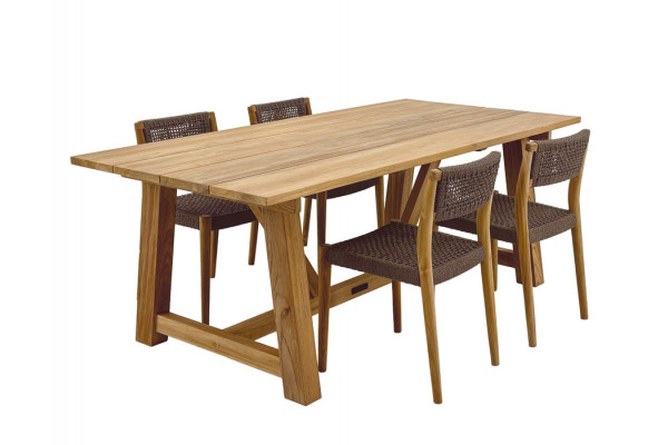 Hercules Tonka Teak Havemøbelsæt     Stole 100x200 Cm