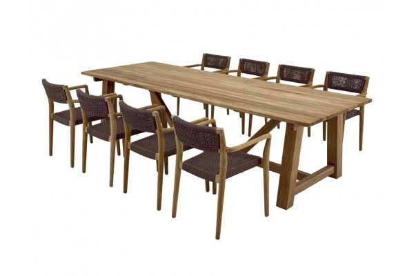Hercules Tonka Teak Havemøbelsæt     Stole 100x290 Cm