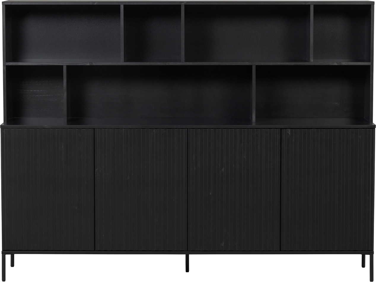 Highboard Woood Exclusive New Gravure   Sort Bejdse Opbevaringsskab H150ã B200ã D44 Cm