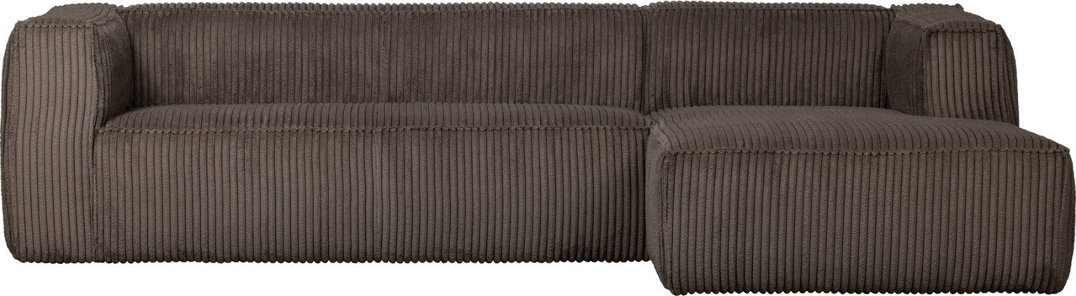 Hjørnesofa Højrevendt Woood Exclusive Bean   Ribfløjl 100  Polyester  Mørkebrun  -sofa
