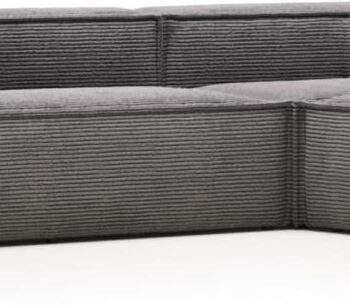 Hjørnesofa Kave Home Blok Fløjl Grå 230x320x69 Cm