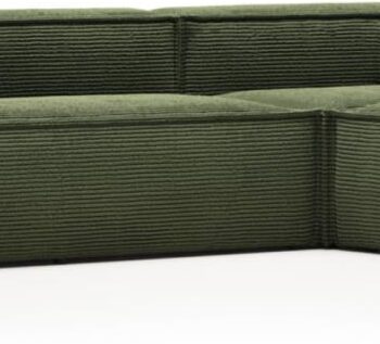 Hjørnesofa Kave Home Blok Grøn Corduroy Modulsofa   Skandinavisk Vintage Design 320x230 Cm