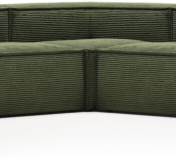 Hjørnesofa Kave Home Blok Grøn Corduroy  -personers Sofa 290x290 Cm