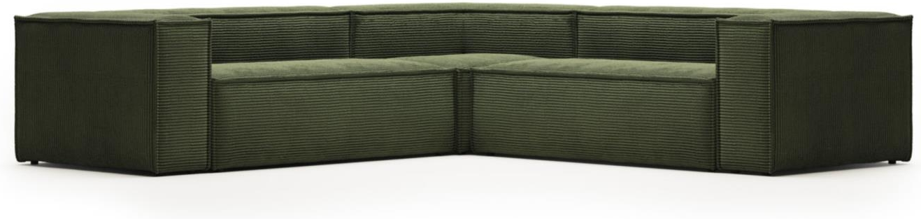 Hjørnesofa Kave Home Blok Grøn Corduroy -personers Sofa 290x290 Cm