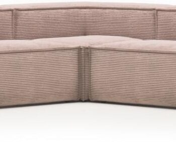 Hjørnesofa Kave Home Blok Lyserød Corduroystof Sofa 320x320x69 Cm Nordisk Vintage Moderne Design