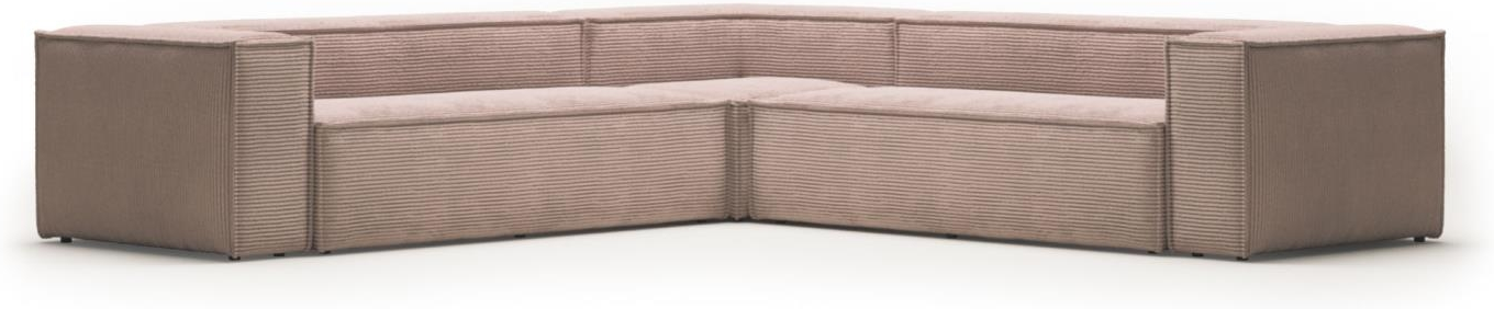 Hjørnesofa Kave Home Blok Lyserød Corduroystof Sofa 320x320x69 Cm Nordisk Vintage Moderne Design