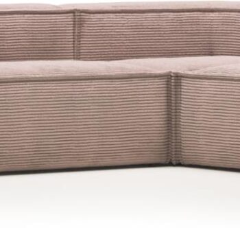 Hjørnesofa Kave Home Blok Lyserød Ribcord Stof Modulsofa 290ã 230 Cm Nordisk Vintage