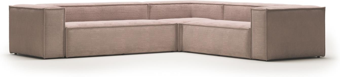 Hjørnesofa Kave Home Blok Lyserød Ribstof H69ã 290ã 320 Cm