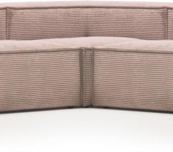 Hjørnesofa Kave Home Blok Lyserød  -personers Modulsofa   Vintage Nordisk Moderne Design